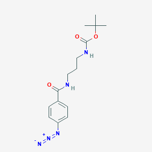 molecular formula C15H21N5O3 B8176239 tert-Butyl (3-(4-azidobenzamido)propyl)carbamate 