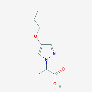 molecular formula C9H14N2O3 B8176262 2-(4-Propoxy-1H-pyrazol-1-yl)propanoic acid 