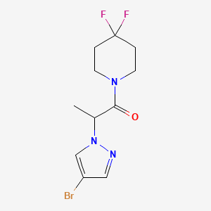 molecular formula C11H14BrF2N3O B8176287 2-(4-Bromo-1H-pyrazol-1-yl)-1-(4,4-difluoropiperidin-1-yl)propan-1-one 
