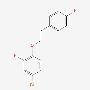 molecular formula C14H11BrF2O B8176296 4-Bromo-2-fluoro-1-(4-fluorophenethoxy)benzene 