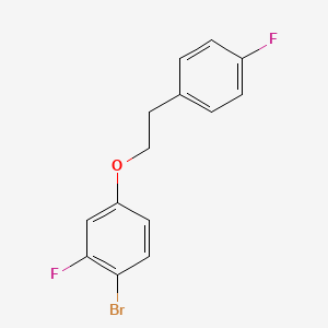 molecular formula C14H11BrF2O B8176301 1-Bromo-2-fluoro-4-(4-fluorophenethoxy)benzene 
