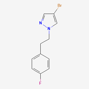 molecular formula C11H10BrFN2 B8176312 4-Bromo-1-(4-fluorophenethyl)-1H-pyrazole 