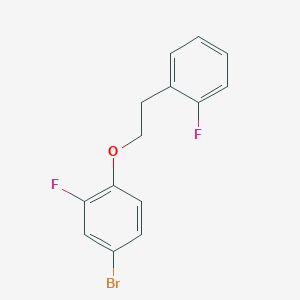 molecular formula C14H11BrF2O B8176320 4-Bromo-2-fluoro-1-(2-fluorophenethoxy)benzene 