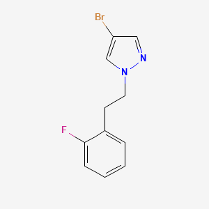 molecular formula C11H10BrFN2 B8176324 4-Bromo-1-(2-fluorophenethyl)-1H-pyrazole 