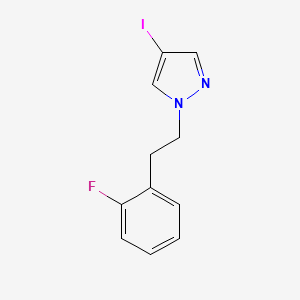 molecular formula C11H10FIN2 B8176332 1-(2-Fluorophenethyl)-4-iodo-1H-pyrazole 