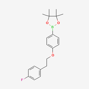 molecular formula C20H24BFO3 B8176340 2-(4-(4-Fluorophenethoxy)phenyl)-4,4,5,5-tetramethyl-1,3,2-dioxaborolane 