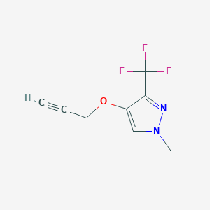 molecular formula C8H7F3N2O B8176376 1-Methyl-4-(prop-2-yn-1-yloxy)-3-(trifluoromethyl)-1H-pyrazole 