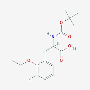 molecular formula C17H25NO5 B8176393 2-((tert-Butoxycarbonyl)amino)-3-(2-ethoxy-3-methylphenyl)propanoic acid 