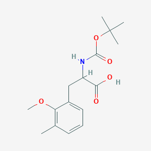 molecular formula C16H23NO5 B8176397 2-((tert-Butoxycarbonyl)amino)-3-(2-methoxy-3-methylphenyl)propanoic acid 