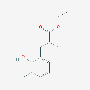 molecular formula C13H18O3 B8176400 Ethyl 3-(2-hydroxy-3-methylphenyl)-2-methylpropanoate 