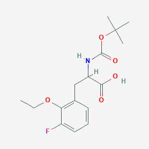 molecular formula C16H22FNO5 B8176406 2-((tert-Butoxycarbonyl)amino)-3-(2-ethoxy-3-fluorophenyl)propanoic acid 