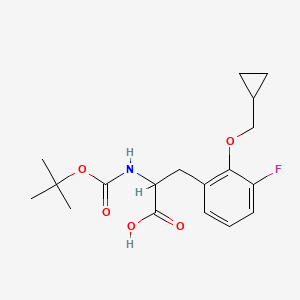 molecular formula C18H24FNO5 B8176418 2-((tert-Butoxycarbonyl)amino)-3-(2-(cyclopropylmethoxy)-3-fluorophenyl)propanoic acid 