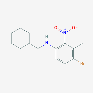 molecular formula C14H19BrN2O2 B8176445 4-Bromo-N-(cyclohexylmethyl)-3-methyl-2-nitroaniline 