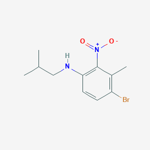 molecular formula C11H15BrN2O2 B8176468 4-Bromo-N-isobutyl-3-methyl-2-nitroaniline 