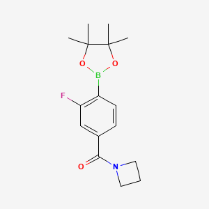 molecular formula C16H21BFNO3 B8176501 Azetidin-1-yl(3-fluoro-4-(4,4,5,5-tetramethyl-1,3,2-dioxaborolan-2-yl)phenyl)methanone 