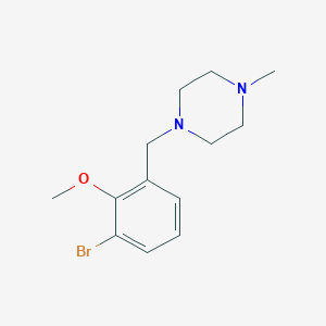 molecular formula C13H19BrN2O B8176568 1-(3-Bromo-2-methoxybenzyl)-4-methylpiperazine 