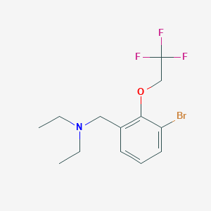 molecular formula C13H17BrF3NO B8176605 N-(3-Bromo-2-(2,2,2-trifluoroethoxy)benzyl)-N-ethylethanamine 