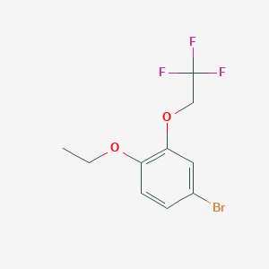 molecular formula C10H10BrF3O2 B8176650 4-Bromo-1-ethoxy-2-(2,2,2-trifluoroethoxy)benzene 