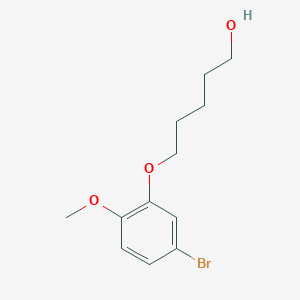molecular formula C12H17BrO3 B8176665 5-(5-Bromo-2-methoxyphenoxy)pentan-1-ol 