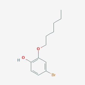 molecular formula C12H17BrO2 B8176667 4-Bromo-2-(hexyloxy)phenol 