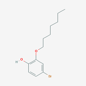 molecular formula C13H19BrO2 B8176672 4-Bromo-2-(heptyloxy)phenol 