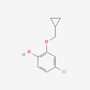 molecular formula C10H11ClO2 B8176689 4-Chloro-2-(cyclopropylmethoxy)phenol 