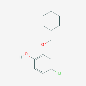 molecular formula C13H17ClO2 B8176705 4-Chloro-2-(cyclohexylmethoxy)phenol 
