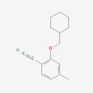 molecular formula C16H20O B8176727 2-(Cyclohexylmethoxy)-1-ethynyl-4-methylbenzene 