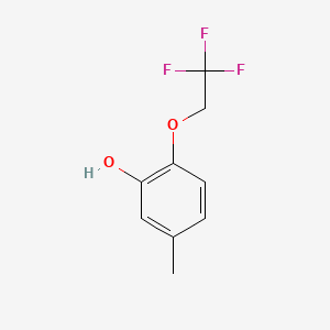 molecular formula C9H9F3O2 B8176741 5-Methyl-2-(2,2,2-trifluoroethoxy)phenol 