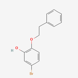 molecular formula C14H13BrO2 B8176749 5-Bromo-2-phenethoxyphenol 