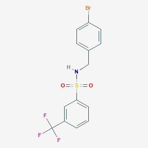 molecular formula C14H11BrF3NO2S B8176760 N-(4-Bromobenzyl)-3-(trifluoromethyl)benzenesulfonamide 