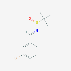 molecular formula C11H14BrNOS B8176778 (NE)-N-[(3-bromophenyl)methylidene]-2-methylpropane-2-sulfinamide 