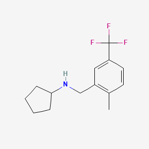 molecular formula C14H18F3N B8176793 N-[[2-methyl-5-(trifluoromethyl)phenyl]methyl]cyclopentanamine 