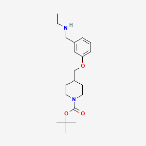 molecular formula C20H32N2O3 B8176823 tert-Butyl 4-((3-((ethylamino)methyl)phenoxy)methyl)piperidine-1-carboxylate 