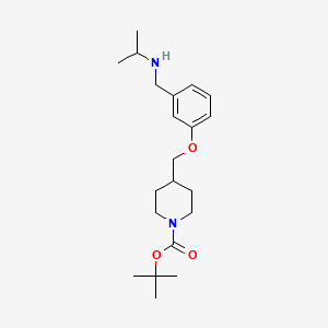 molecular formula C21H34N2O3 B8176835 tert-Butyl 4-((3-((isopropylamino)methyl)phenoxy)methyl)piperidine-1-carboxylate 