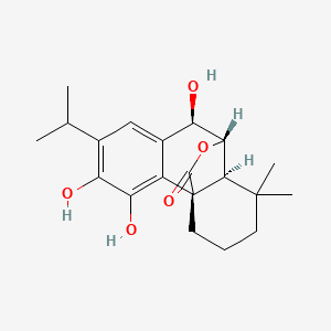 molecular formula C20H26O5 B8176938 2H-10,4a-(Epoxymethano)phenanthren-12-one, 1,3,4,9,10,10a-hexahydro-5,6,9-trihydroxy-1,1-dimethyl-7-(1-methylethyl)-, (4aR,9R,10S,10aS)- 