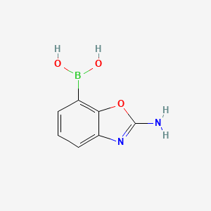 molecular formula C7H7BN2O3 B8176965 2-Aminobenzoxazole-7-boronic Acid 