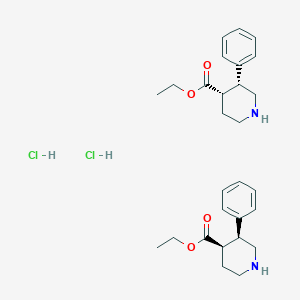 ethyl (3S,4R)-3-phenylpiperidine-4-carboxylate;ethyl (3R,4S)-3-phenylpiperidine-4-carboxylate;dihydrochloride