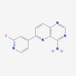molecular formula C12H8FN5 B8177003 6-(2-Fluoropyridin-4-Yl)pyrido[3,2-D]pyrimidin-4-Amine 