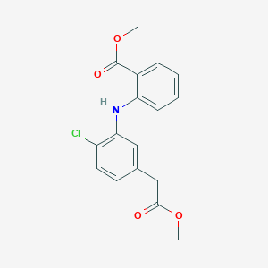 molecular formula C17H16ClNO4 B8177039 Methyl 2-[[2-Chloro-5-(2-methoxy-2-oxoethyl)phenyl]amino]benzoate 