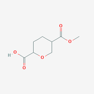 molecular formula C8H12O5 B8177057 5-(Methoxycarbonyl)tetrahydro-2H-pyran-2-carboxylic acid 