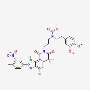 molecular formula C37H42BrN5O8 B8177072 8-[3-[Boc(3,4-dimethoxyphenethyl)amino]propyl]-4-bromo-6,6-dimethyl-2-(4-methyl-3-nitrophenyl)-3H-imidazo[4,5-h]isoquinoline-7,9(6H,8H)-dione 