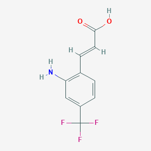 molecular formula C10H8F3NO2 B8177084 (E)-3-[2-Amino-4-(trifluoromethyl)phenyl]acrylic Acid 