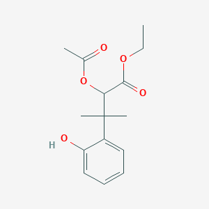 molecular formula C15H20O5 B8177132 Ethyl 2-acetoxy-3-(2-hydroxyphenyl)-3-methylbutanoate 