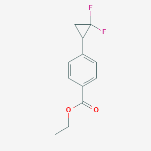 molecular formula C12H12F2O2 B8177133 Ethyl 4-(2,2-difluorocyclopropyl)benzoate 