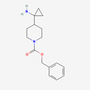 molecular formula C16H22N2O2 B8177178 1-(1-Cbz-4-piperidyl)cyclopropanamine 