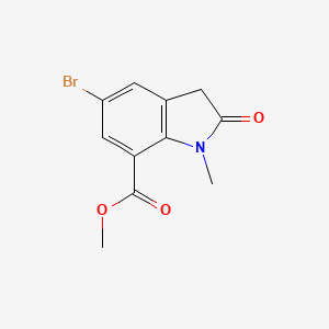 molecular formula C11H10BrNO3 B8177206 Methyl 5-bromo-1-methyl-2-oxoindoline-7-carboxylate 