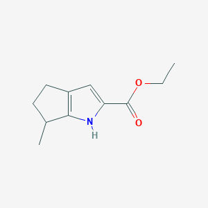 molecular formula C11H15NO2 B8177235 Ethyl 6-methyl-1,4,5,6-tetrahydrocyclopenta[b]pyrrole-2-carboxylate 