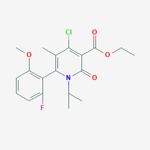 molecular formula C19H21ClFNO4 B8177237 Ethyl 4-Chloro-6-(2-fluoro-6-methoxyphenyl)-1-isopropyl-5-methyl-2-oxo-1,2-dihydropyridine-3-carboxylate 