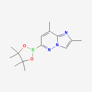 molecular formula C14H20BN3O2 B8177265 2,8-Dimethyl-6-(4,4,5,5-tetramethyl-1,3,2-dioxaborolan-2-yl)imidazo[1,2-b]pyridazine 